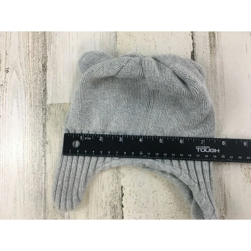 Gymboree Baby 6 to 12 M Knit Gray Bear Hat Beanie